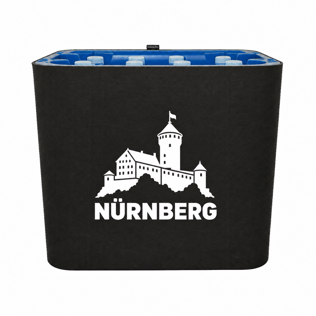 KistenBlende Nürnberg Stadt Silhouette auf Wasserkiste PET