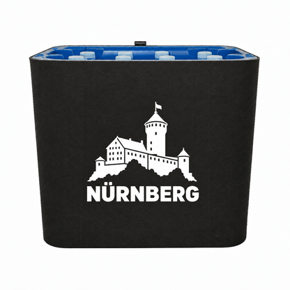 KistenBlende Nürnberg Stadt Silhouette auf Wasserkiste PET