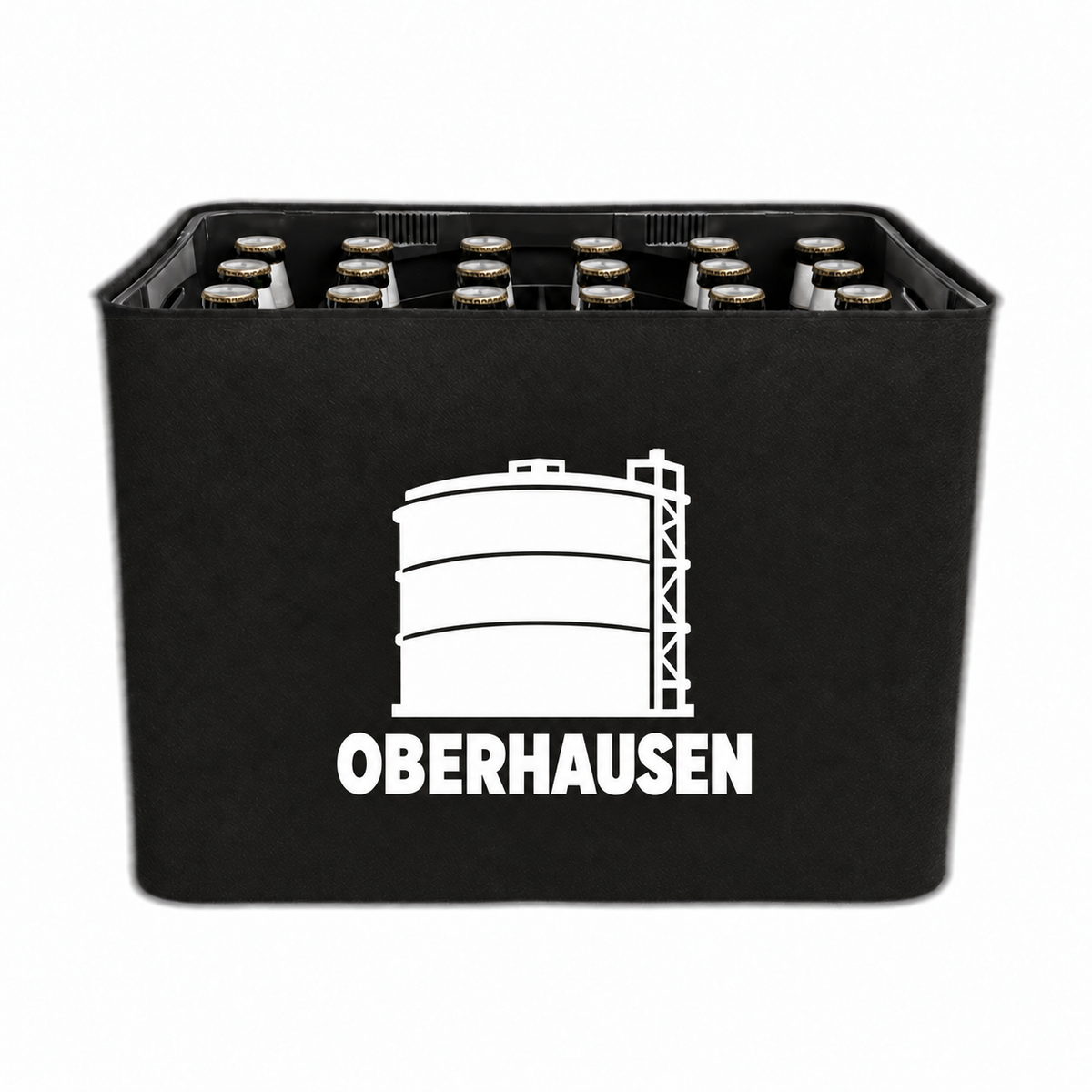 KistenBlende Oberhausen Stadt Silhouette auf Bierkasten