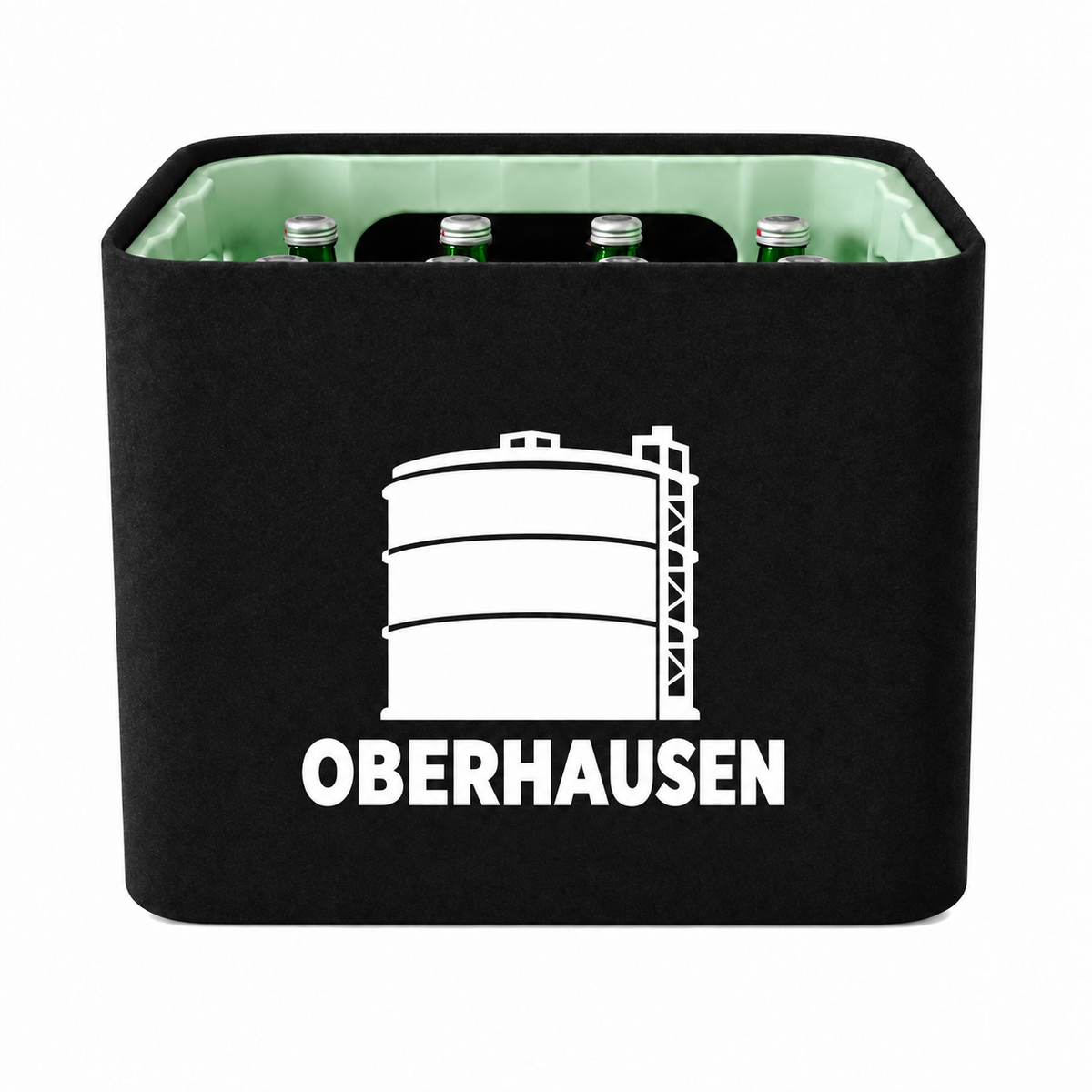 KistenBlende Oberhausen Stadt Silhouette auf Wasserkiste Glas