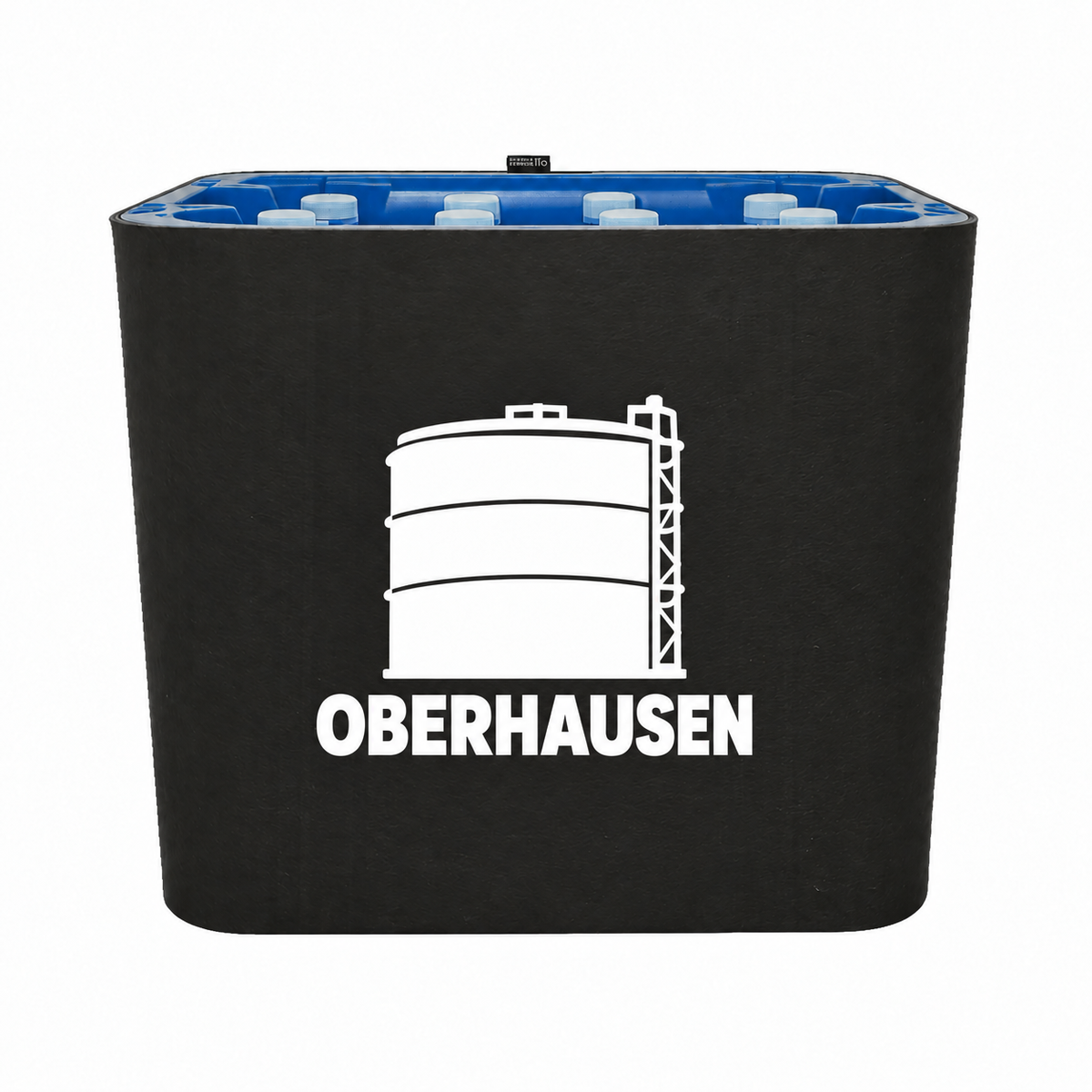 KistenBlende Oberhausen Stadt Silhouette auf Wasserkiste PET