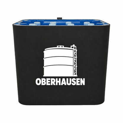 KistenBlende Oberhausen Stadt Silhouette auf Wasserkiste PET