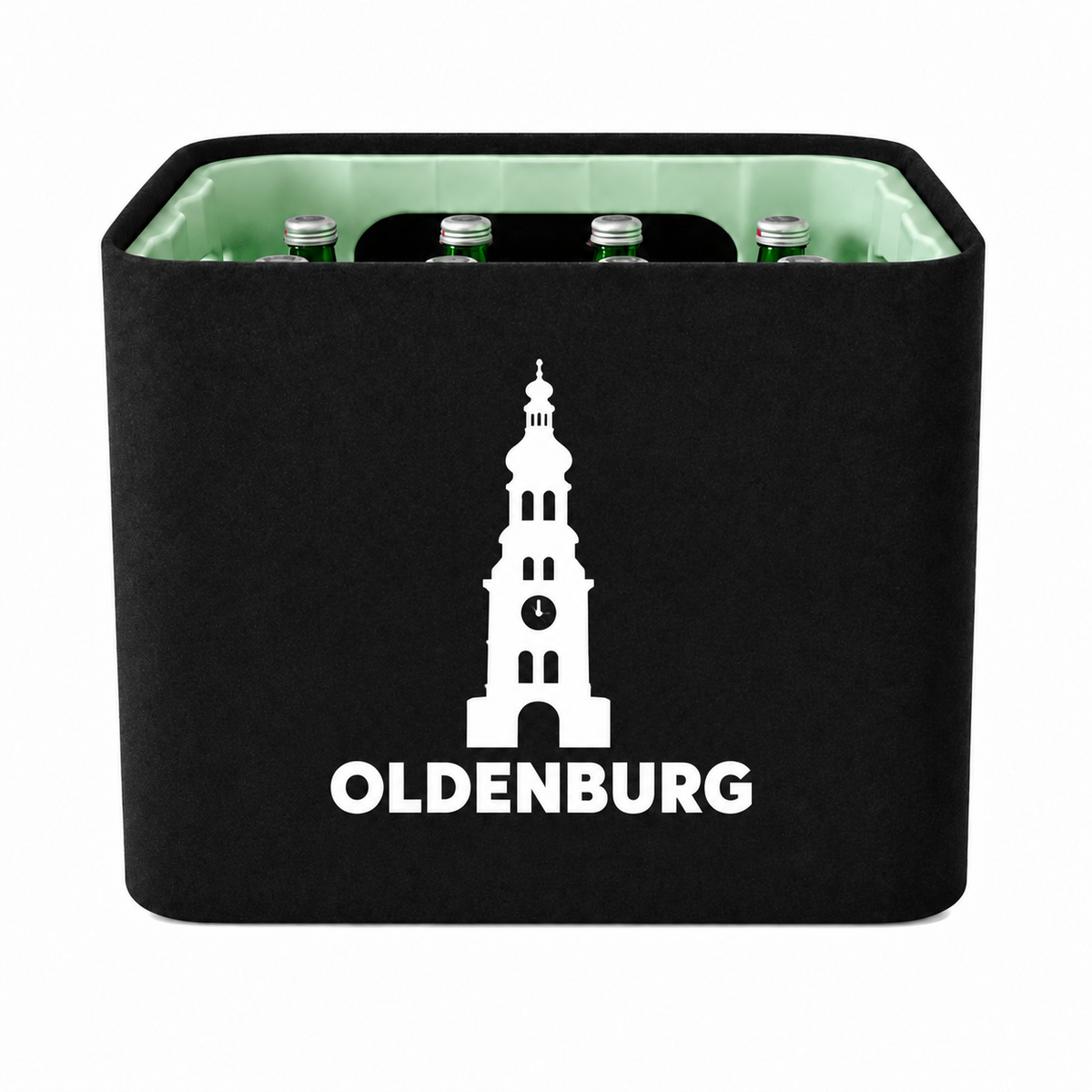 KistenBlende Oldenburg (Oldenburg) Stadt Silhouette auf Wasserkiste Glas
