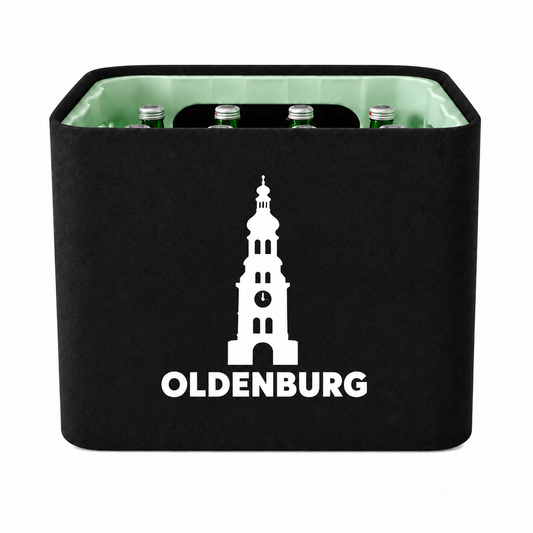 KistenBlende Oldenburg (Oldenburg) Stadt Silhouette auf Wasserkiste Glas