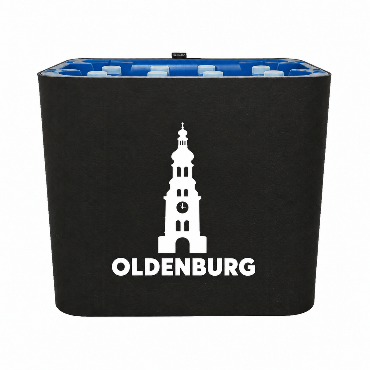 KistenBlende Oldenburg (Oldenburg) Stadt Silhouette auf Wasserkiste PET
