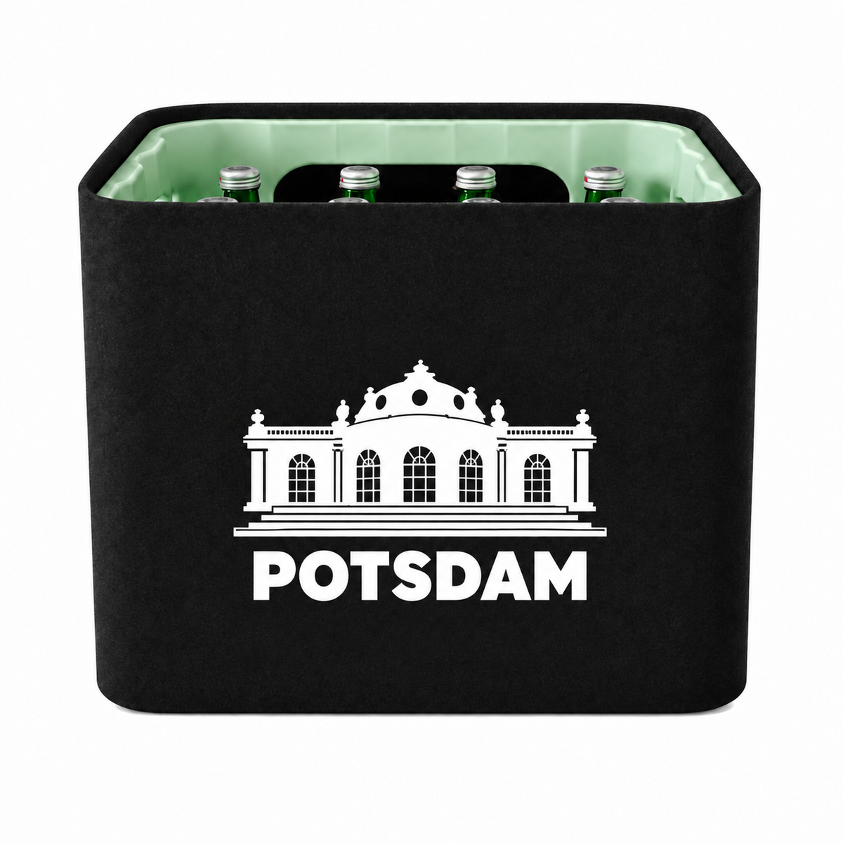 KistenBlende Potsdam Stadt Silhouette auf Wasserkiste Glas