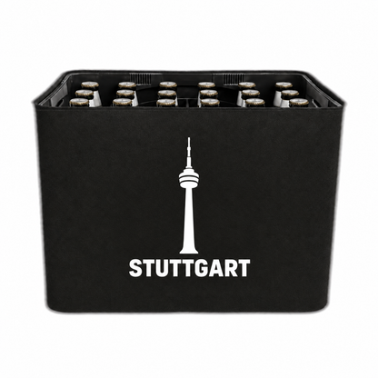 KistenBlende Stuttgart Stadt Silhouette auf Bierkasten