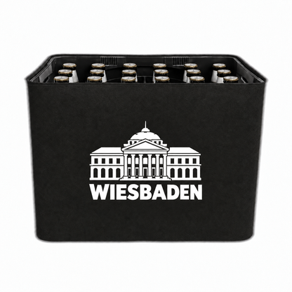 KistenBlende Wiesbaden Stadt Silhouette auf Bierkasten