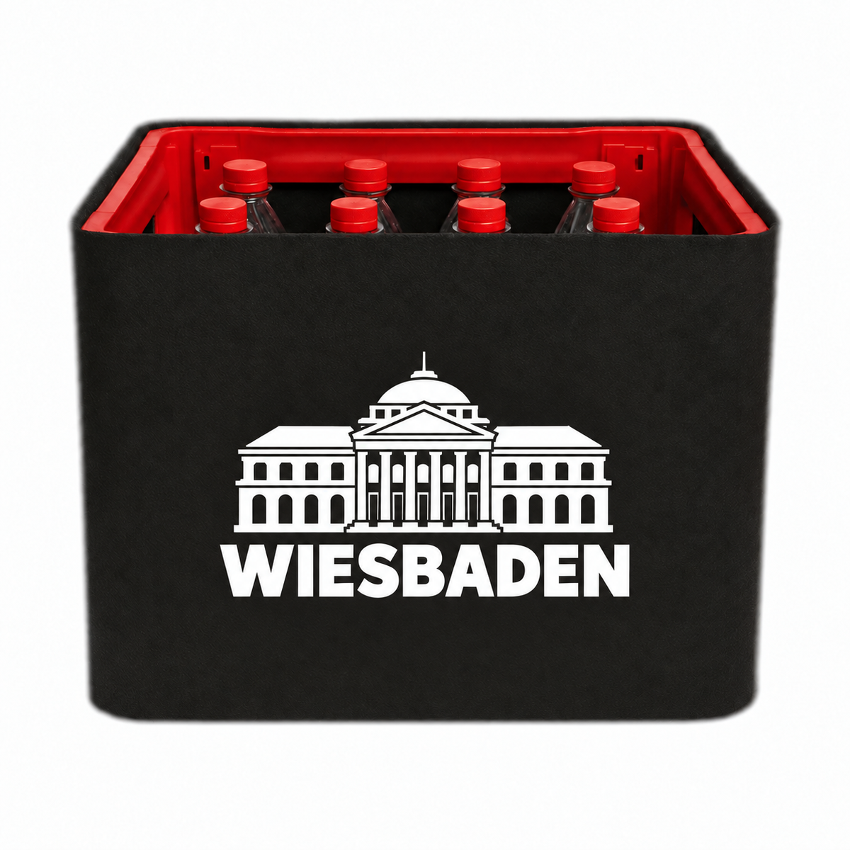 KistenBlende Wiesbaden Stadt Silhouette auf Limonadenkiste PET