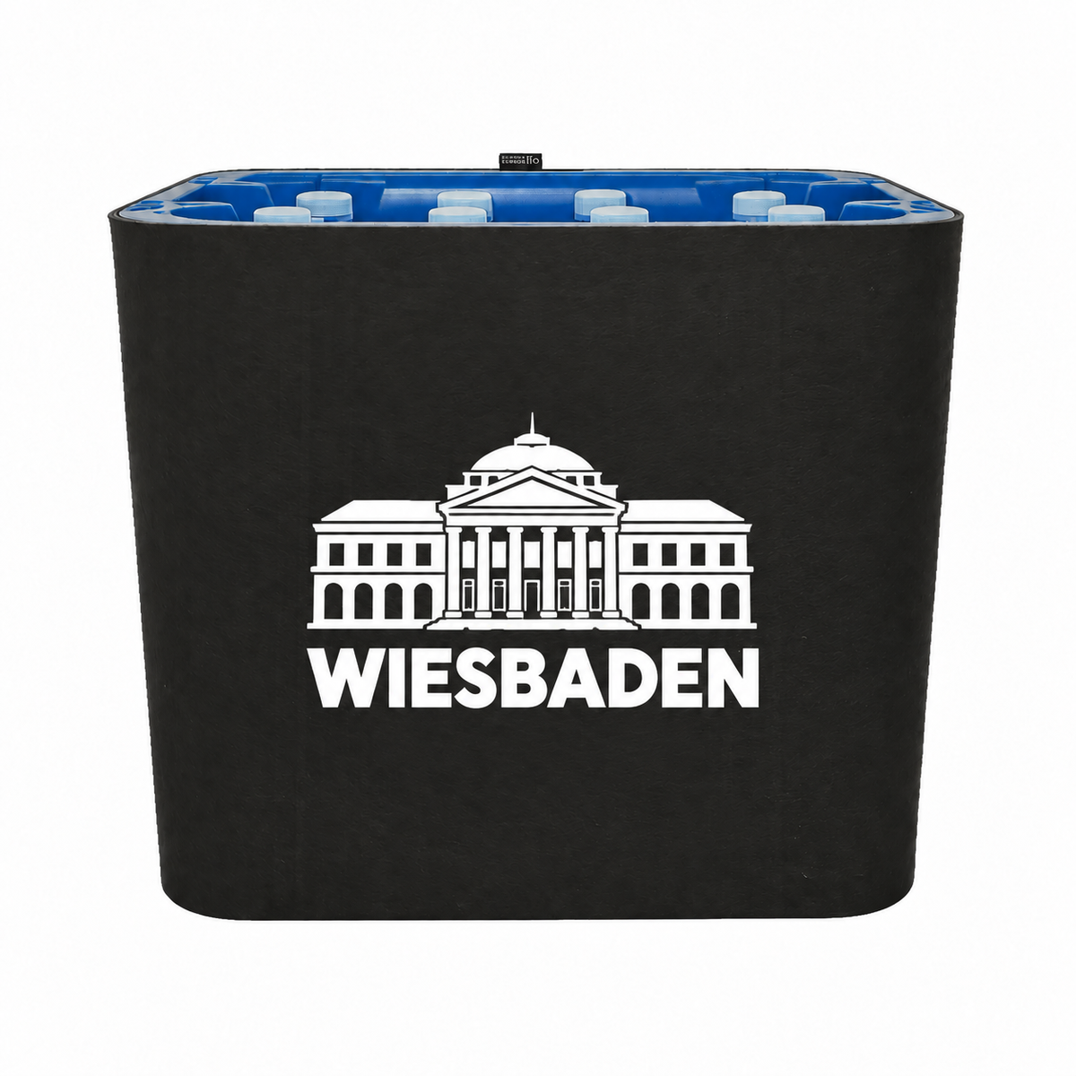 KistenBlende Wiesbaden Stadt Silhouette auf Wasserkiste PET