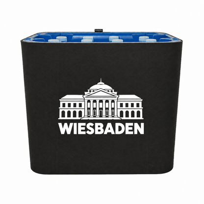 KistenBlende Wiesbaden Stadt Silhouette auf Wasserkiste PET