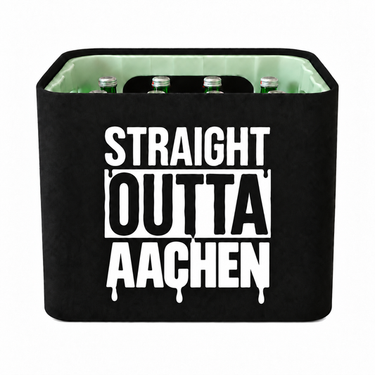 KistenBlende STRAIGHT OUTTA Aachen auf Wasserkiste Glas