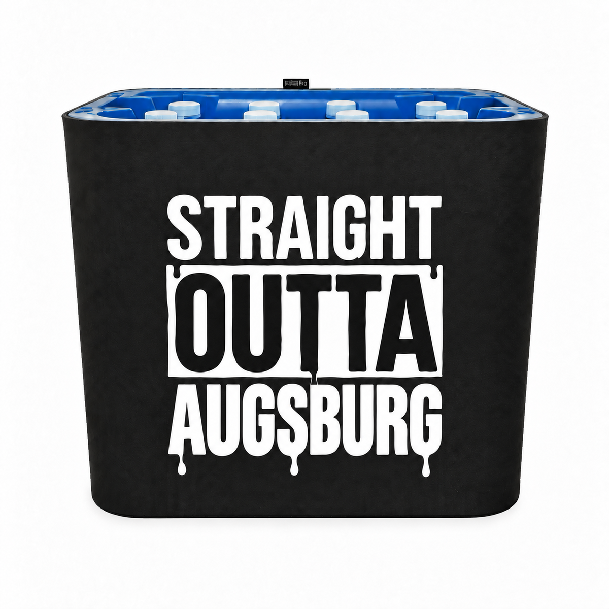 KistenBlende STRAIGHT OUTTA Augsburg auf Wasserkiste PET