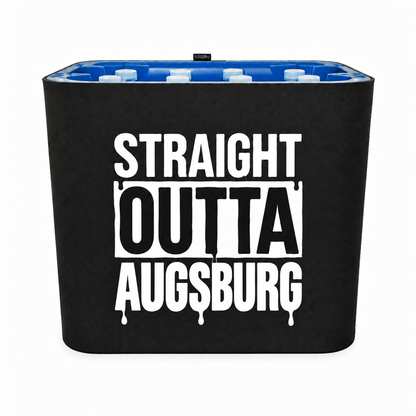 KistenBlende STRAIGHT OUTTA Augsburg auf Wasserkiste PET