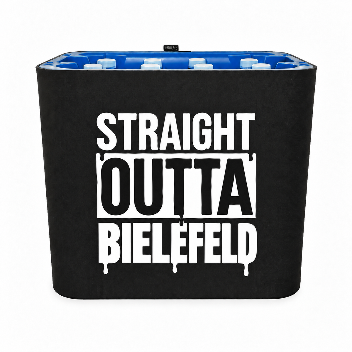 KistenBlende STRAIGHT OUTTA Bielefeld auf Wasserkiste PET