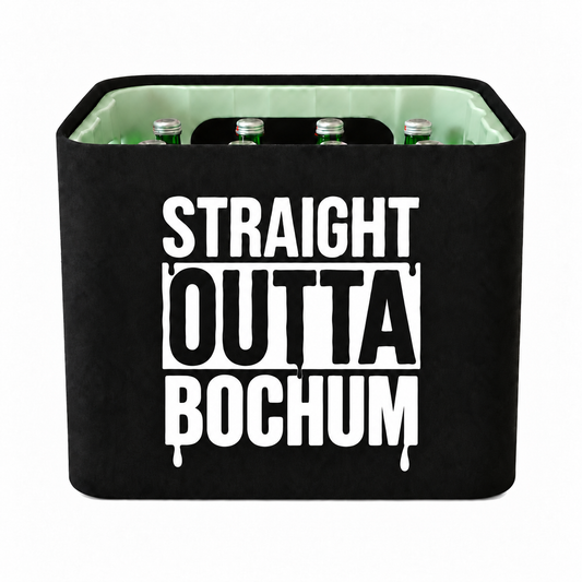 KistenBlende STRAIGHT OUTTA Bochum auf Wasserkiste Glas