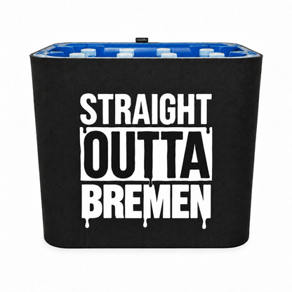 KistenBlende STRAIGHT OUTTA Bremen auf Wasserkiste PET