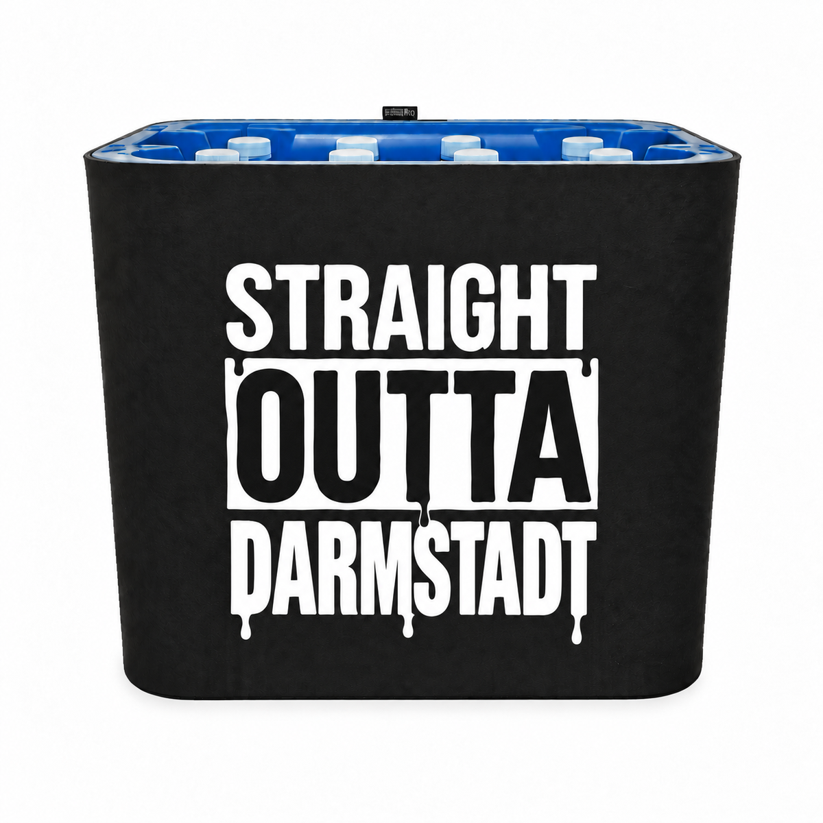 KistenBlende STRAIGHT OUTTA Darmstadt auf Wasserkiste PET