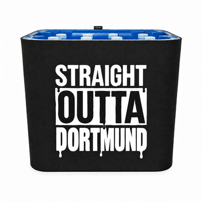 KistenBlende STRAIGHT OUTTA Dortmund auf Wasserkiste PET