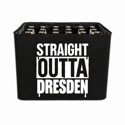 KistenBlende STRAIGHT OUTTA Dresden auf Bierkasten