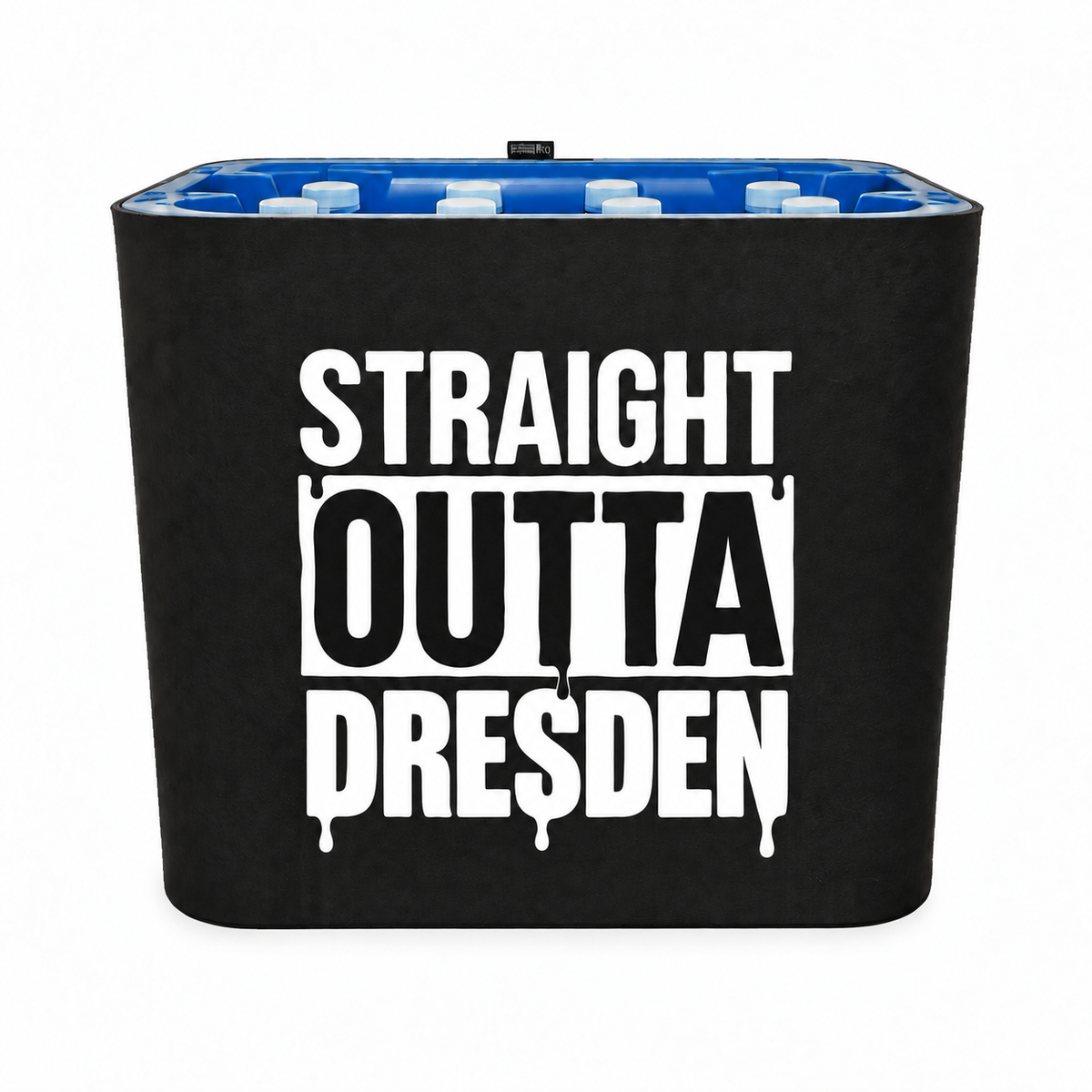 KistenBlende STRAIGHT OUTTA Dresden auf Wasserkiste PET
