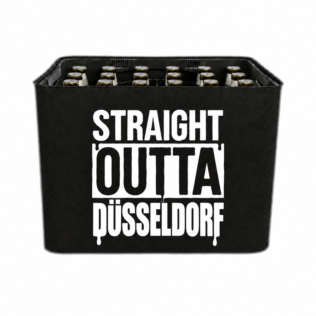 KistenBlende STRAIGHT OUTTA Düsseldorf auf Bierkasten