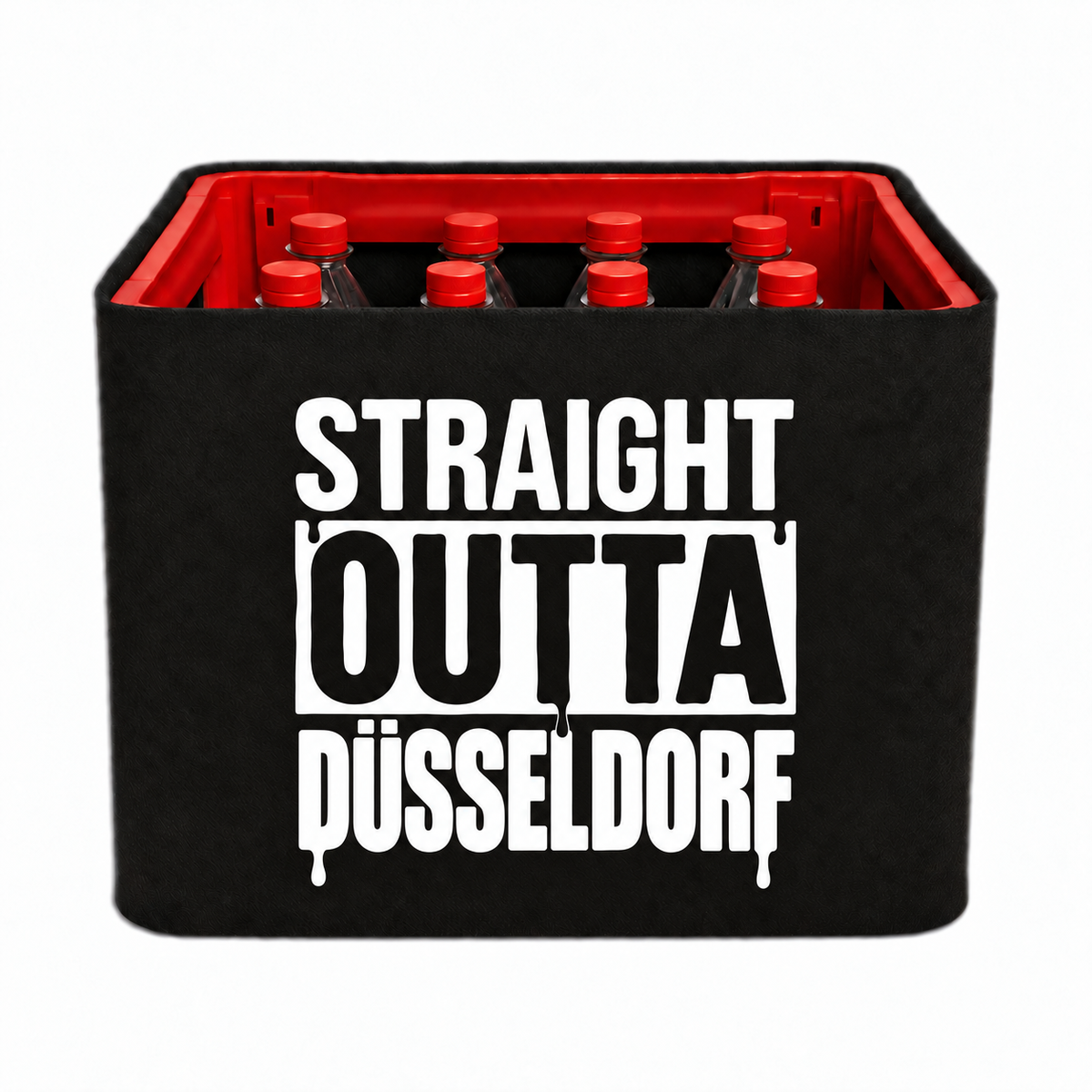 KistenBlende STRAIGHT OUTTA Düsseldorf auf Limonadenkiste PET