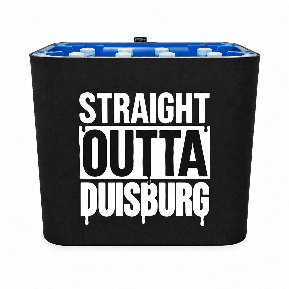KistenBlende STRAIGHT OUTTA Duisburg auf Wasserkiste PET