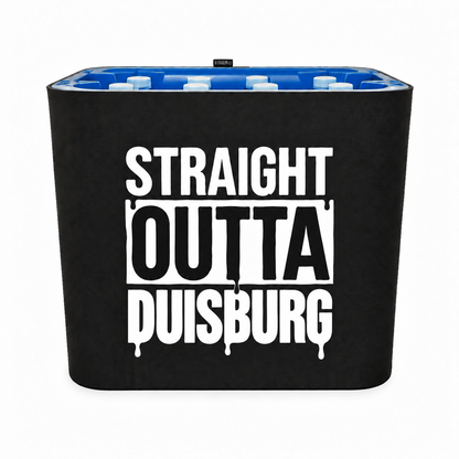 KistenBlende STRAIGHT OUTTA Duisburg auf Wasserkiste PET