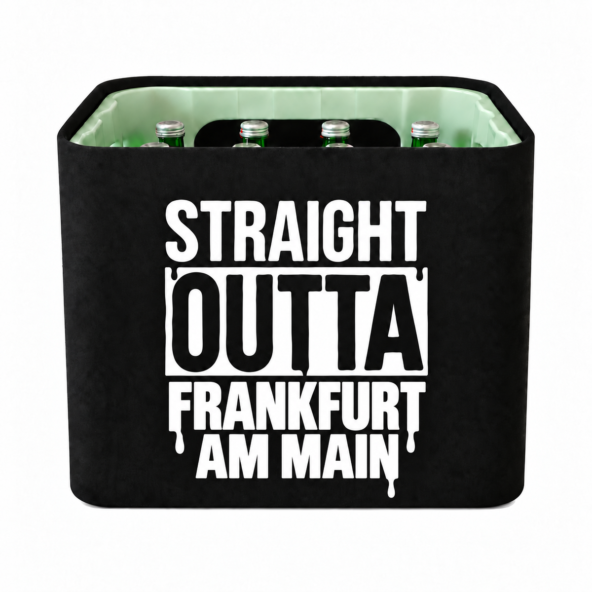 KistenBlende STRAIGHT OUTTA Frankfurt am Main auf Wasserkiste Glas