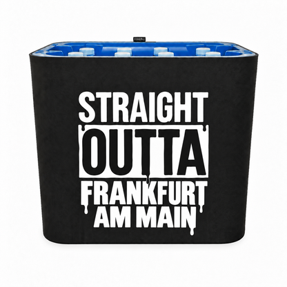 KistenBlende STRAIGHT OUTTA Frankfurt am Main auf Wasserkiste PET