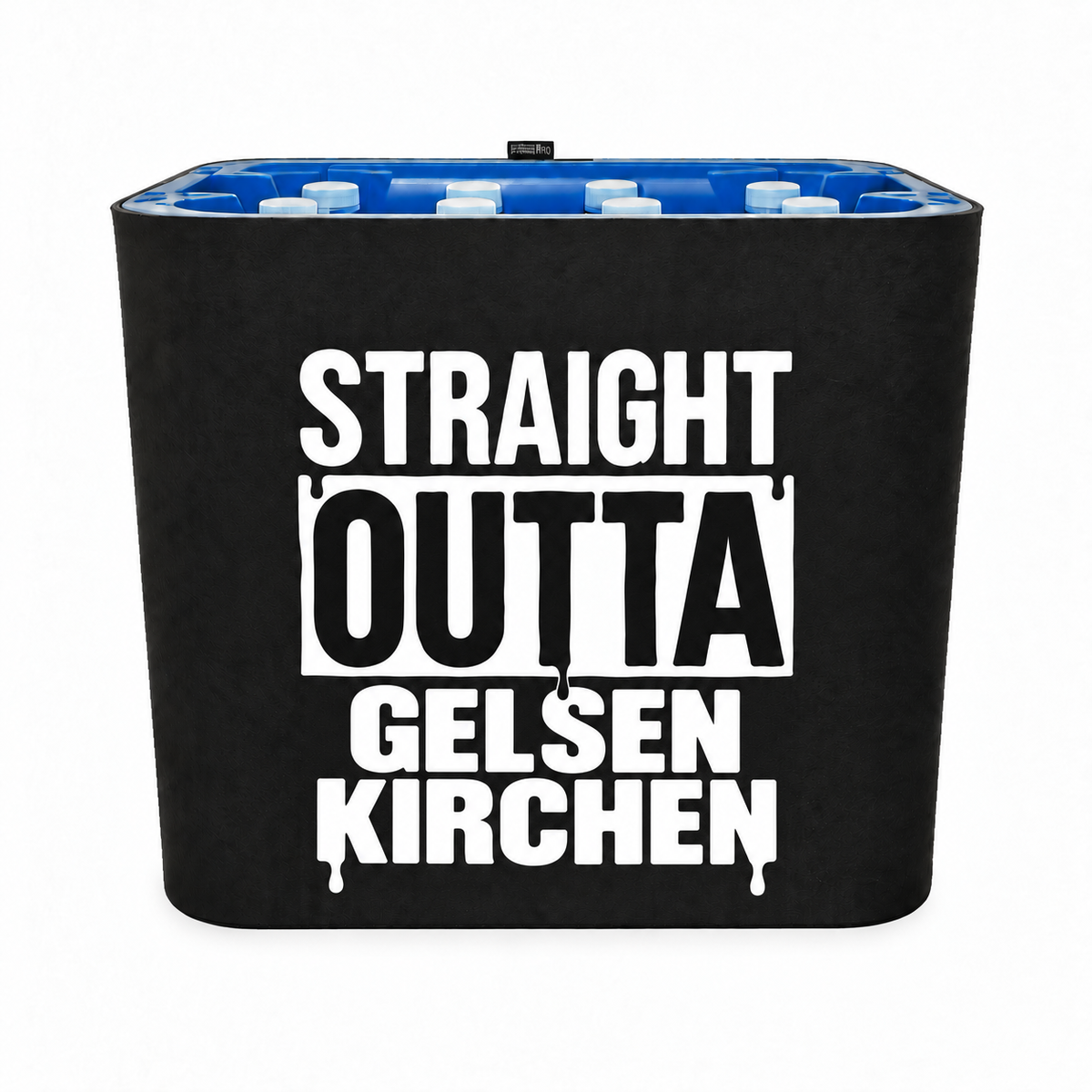 KistenBlende STRAIGHT OUTTA Gelsenkirchen auf Wasserkiste PET
