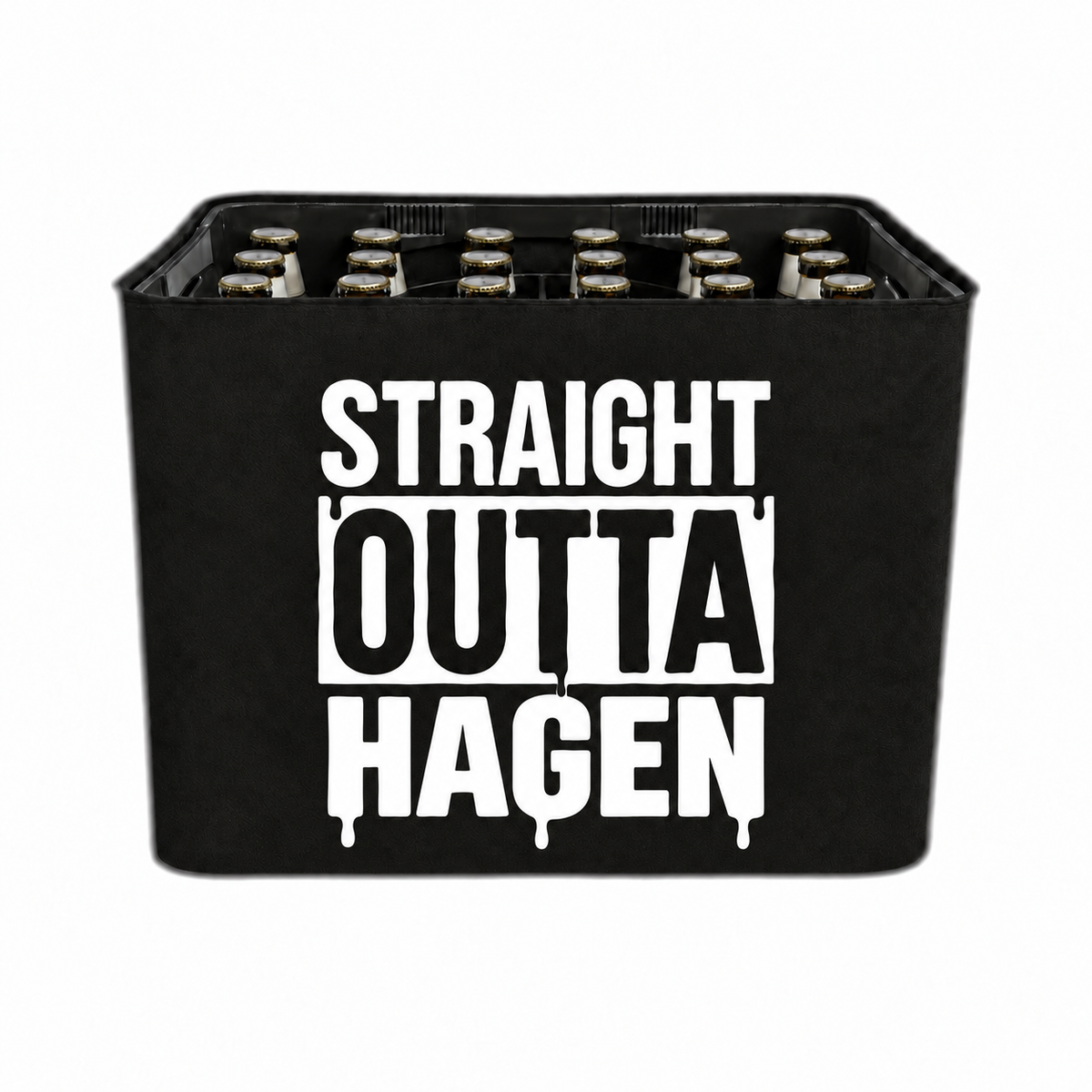 KistenBlende STRAIGHT OUTTA Hagen auf Bierkasten