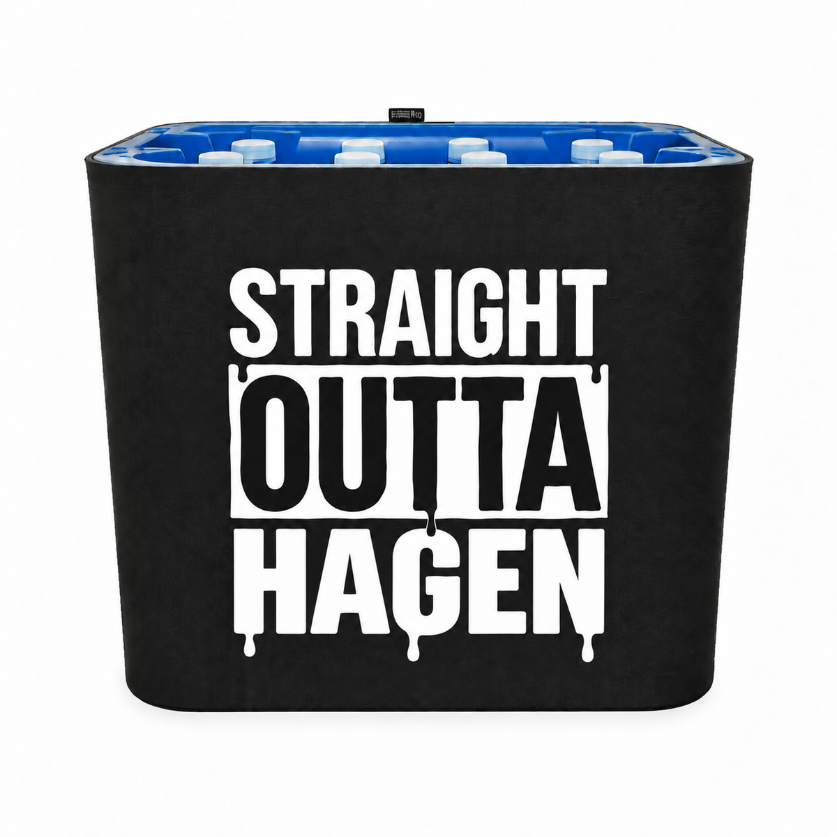 KistenBlende STRAIGHT OUTTA Hagen auf Wasserkiste PET