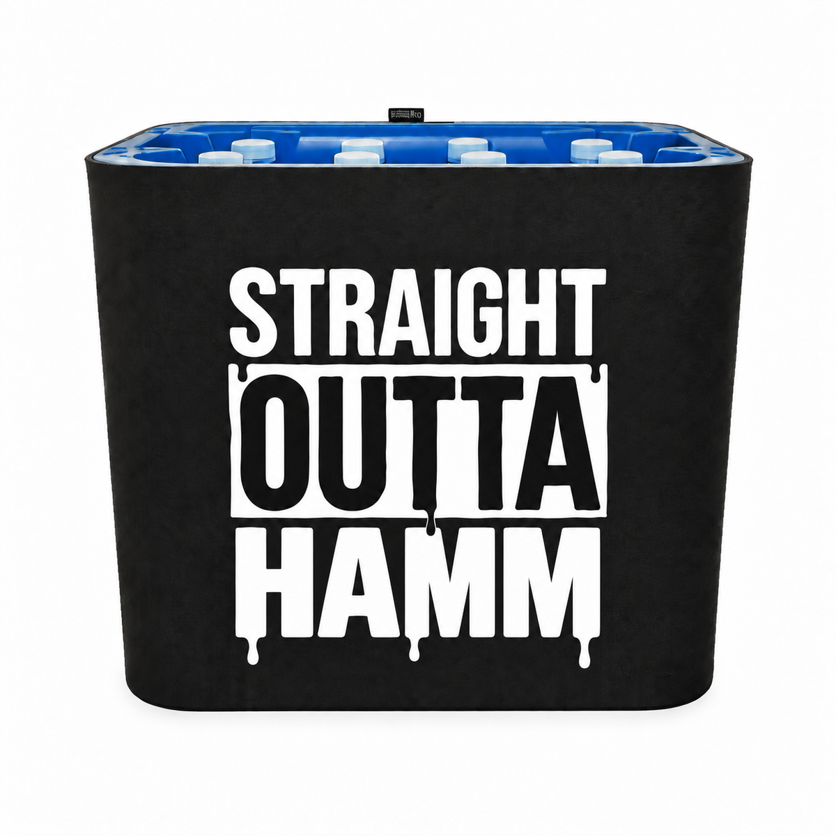 KistenBlende STRAIGHT OUTTA Hamm auf Wasserkiste PET