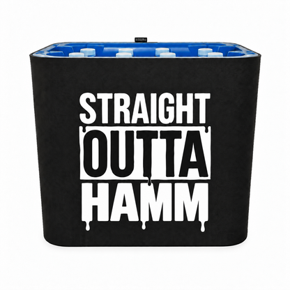 KistenBlende STRAIGHT OUTTA Hamm auf Wasserkiste PET