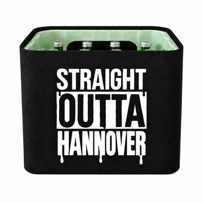 KistenBlende STRAIGHT OUTTA Hannover auf Wasserkiste Glas