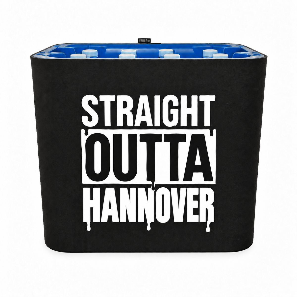 KistenBlende STRAIGHT OUTTA Hannover auf Wasserkiste PET