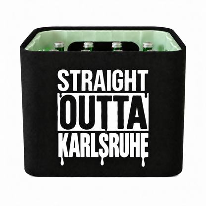 KistenBlende STRAIGHT OUTTA Karlsruhe auf Wasserkiste Glas