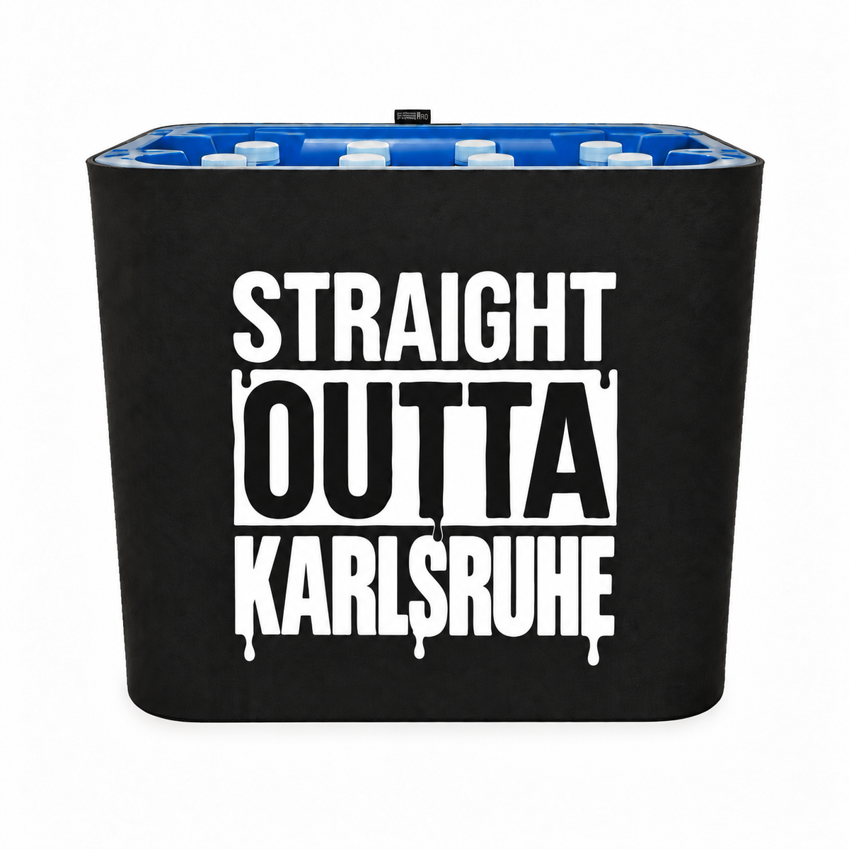 KistenBlende STRAIGHT OUTTA Karlsruhe auf Wasserkiste PET