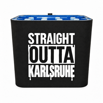 KistenBlende STRAIGHT OUTTA Karlsruhe auf Wasserkiste PET