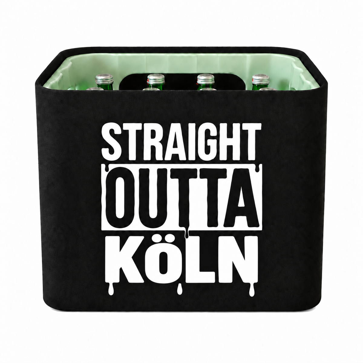 KistenBlende STRAIGHT OUTTA Köln auf Wasserkiste Glas