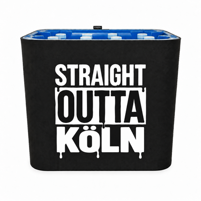 KistenBlende STRAIGHT OUTTA Köln auf Wasserkiste PET