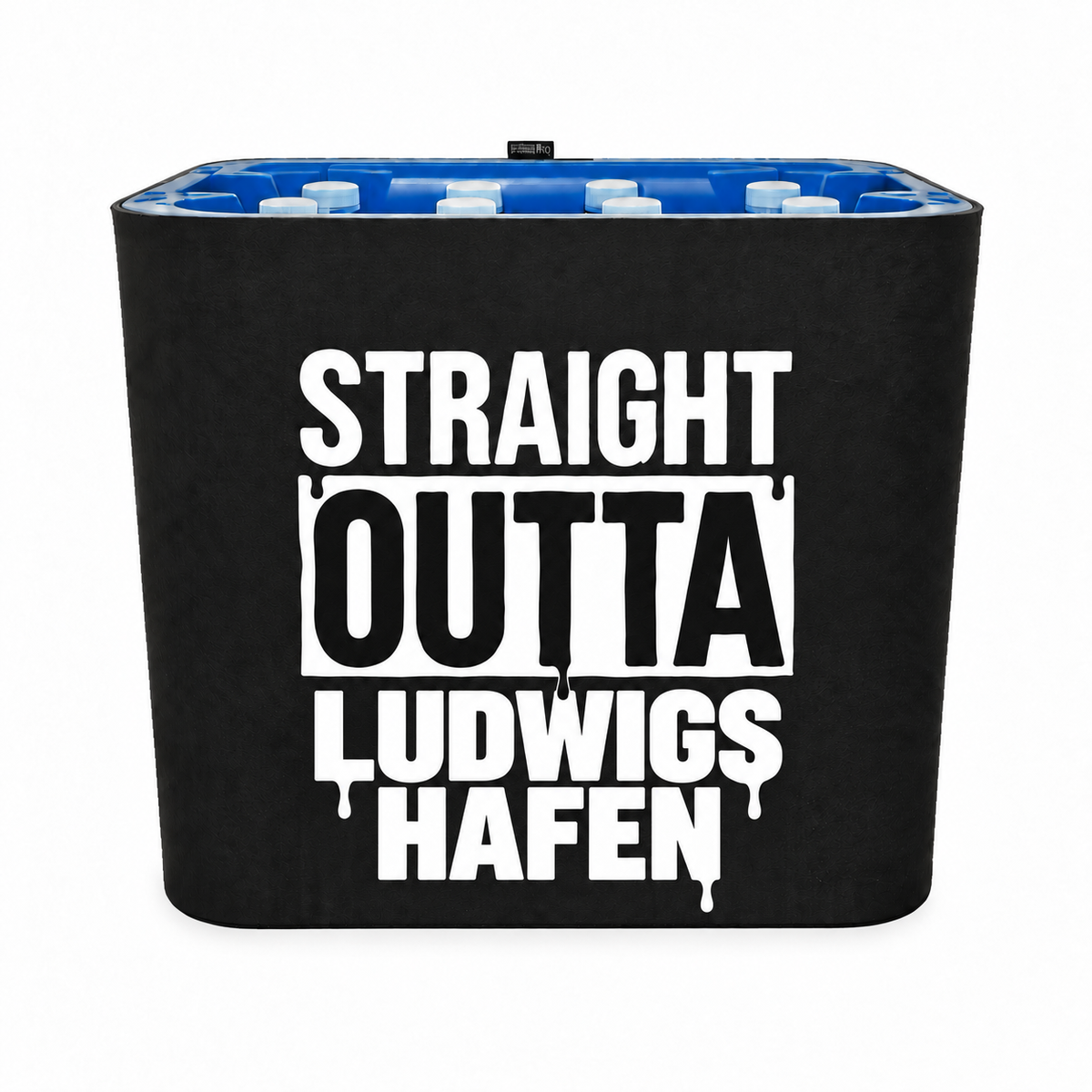 KistenBlende STRAIGHT OUTTA Ludwigshafen am Rhein auf Wasserkiste PET