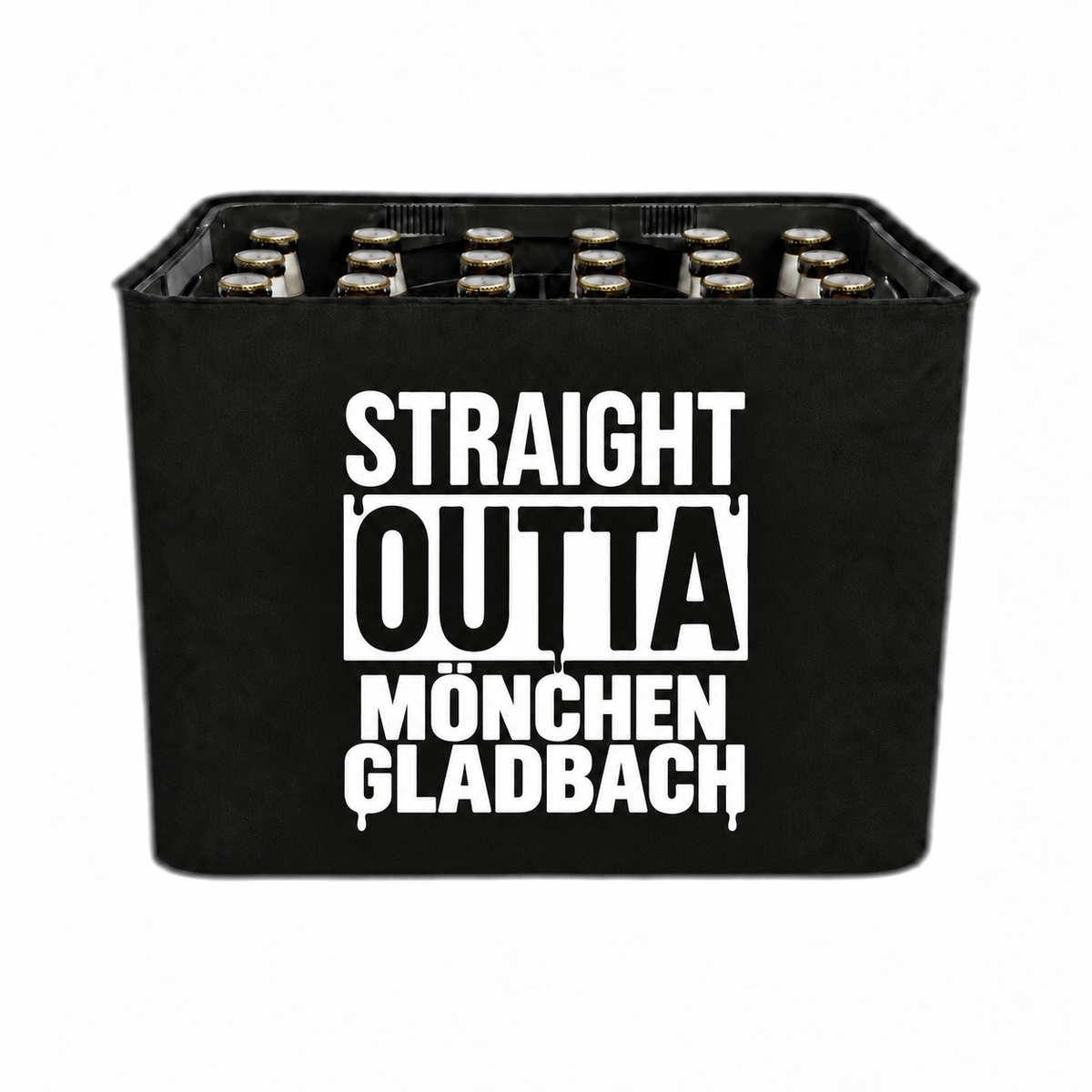 KistenBlende STRAIGHT OUTTA Mönchengladbach auf Bierkasten