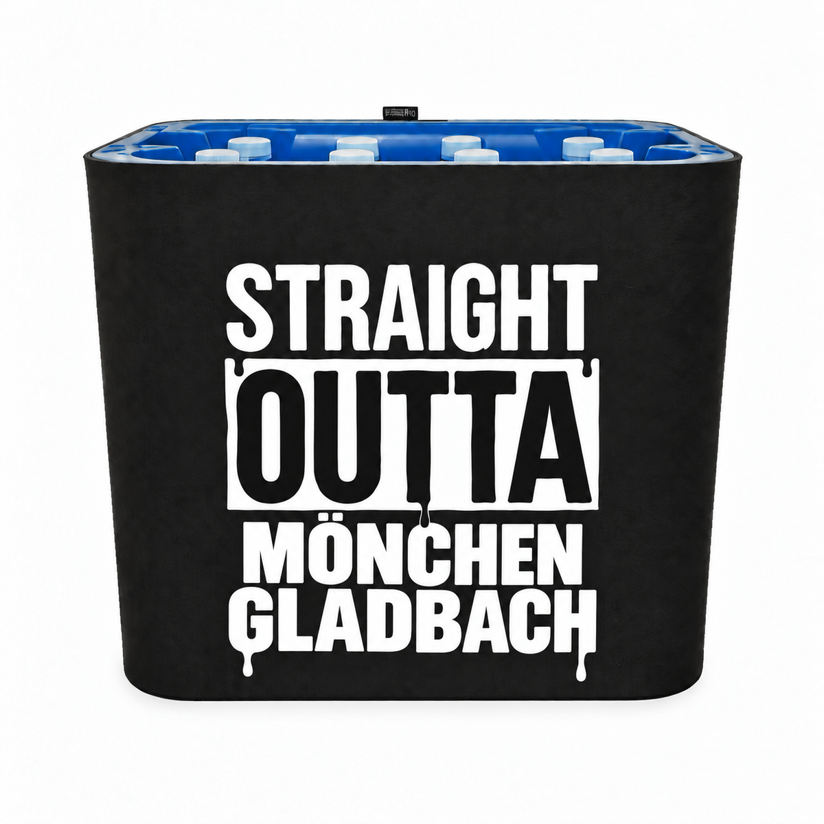 KistenBlende STRAIGHT OUTTA Mönchengladbach auf Wasserkiste PET