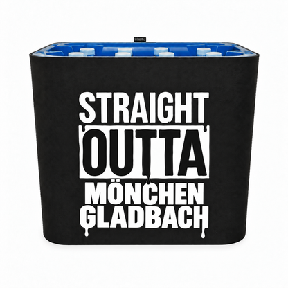 KistenBlende STRAIGHT OUTTA Mönchengladbach auf Wasserkiste PET