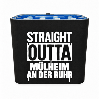KistenBlende STRAIGHT OUTTA Mülheim an der Ruhr auf Wasserkiste PET