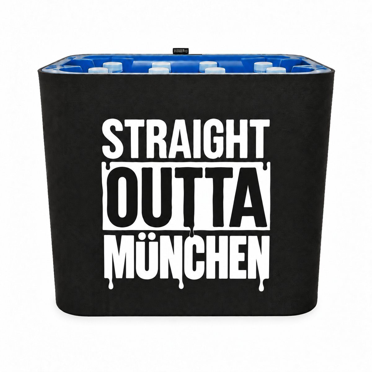 KistenBlende STRAIGHT OUTTA München auf Wasserkiste PET