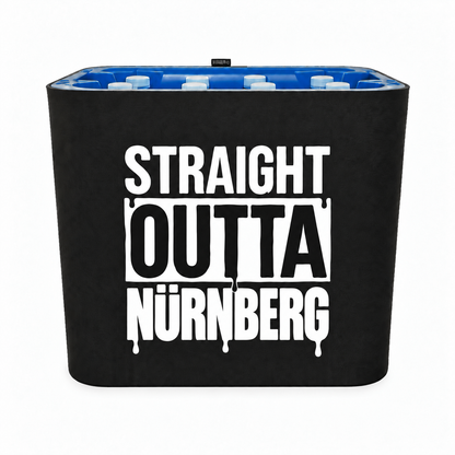 KistenBlende STRAIGHT OUTTA Nürnberg auf Wasserkiste PET